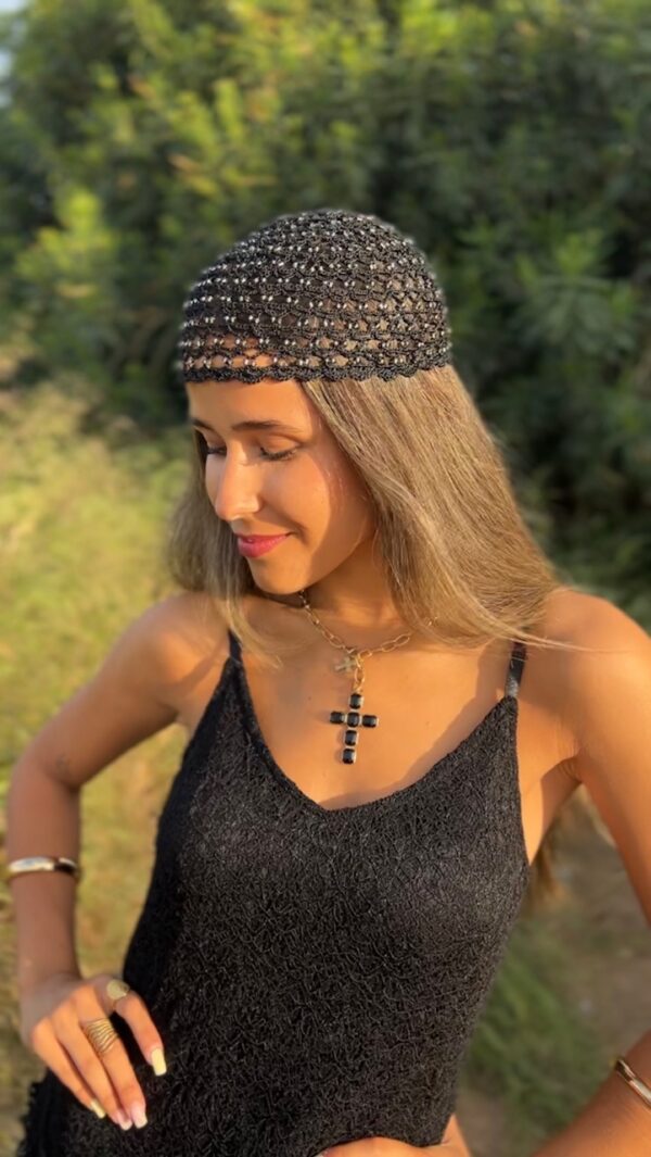 Casquete Pedrería Negro