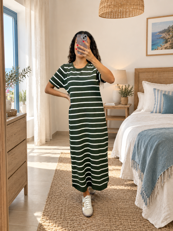 Vestido Lisboa Verde Safari