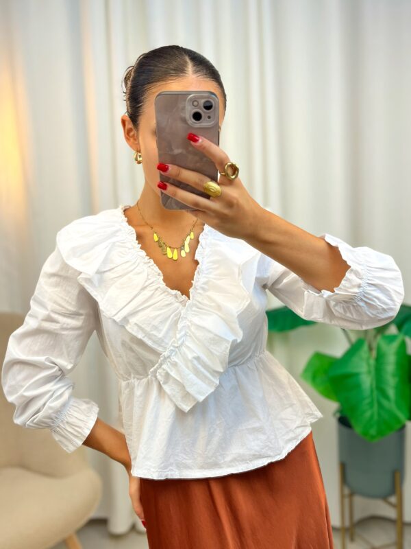 Blusa Volantes Blanco